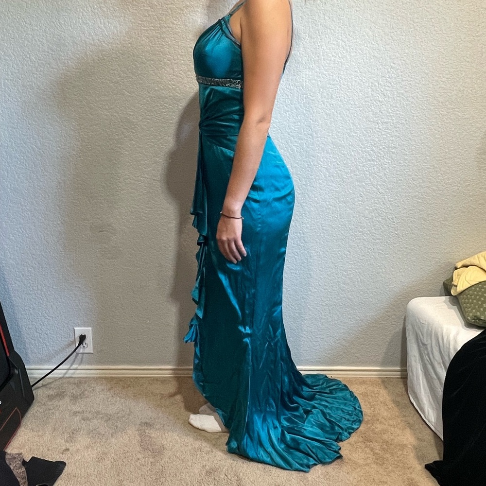 precious formals blue dress